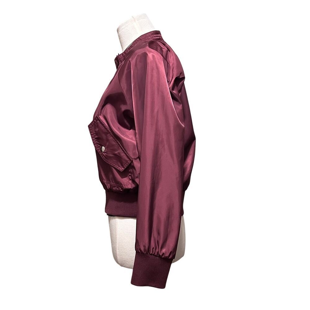 Free People Lightweight Maroon/Burgundy/Red Bomber Jacket Size Extra Small - Picture 4 of 8